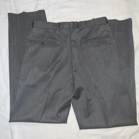 Brooks Brothers 346 Men’s 32x32 Gray Flat Front Madison Wool Dress Pants - Picture 3 of 6